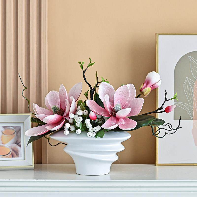 插花手感玉兰仿真花假花绢花客厅装饰摆件餐桌摆设室内摆放插花束,家居饰品,餐桌花艺,淘宝优惠券,粉丝福利购,淘宝优惠卷