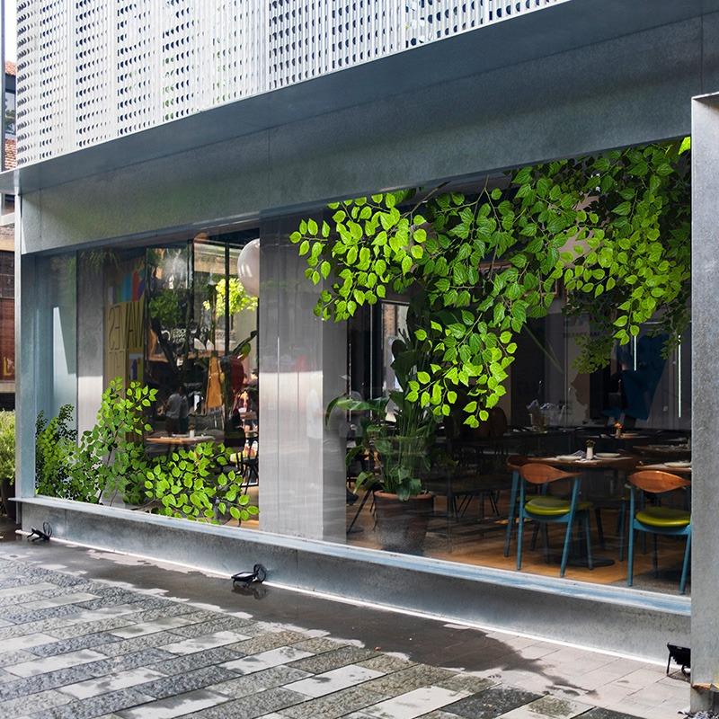 商场橱窗玻璃门贴纸店铺卡通花卉静电贴膜服装酒店落地窗装饰窗花