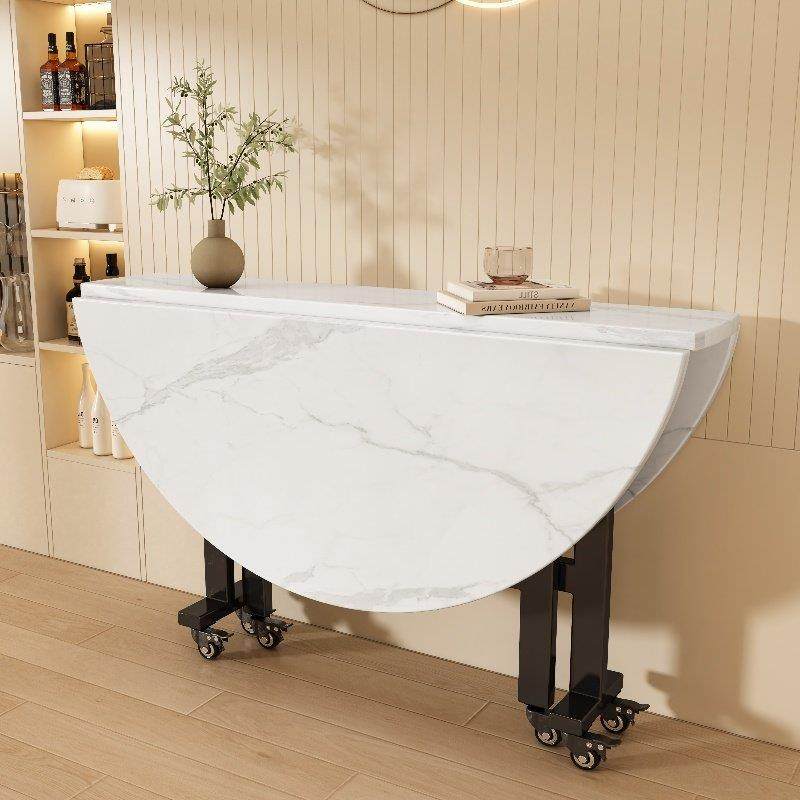 折叠餐桌家用圆桌小户型饭桌移动出租房可折叠带转盘多功能桌面