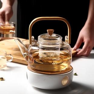家用加厚玻璃茶壶竹提梁壶耐热烧水泡茶过滤电陶炉煮功夫花茶 日式