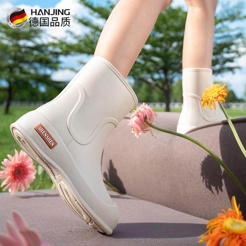 中筒雨鞋女款防水防滑2025新款短时尚外穿胶鞋赶海轻便水靴鞋防臭