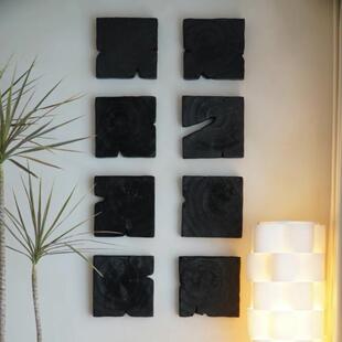 侘寂风摆件碳化木年轮木块装饰画民宿软装家居好物服装店装饰墙饰