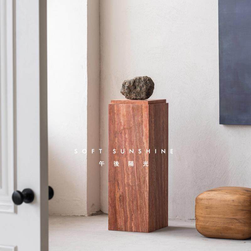 红洞大理石雕塑台装饰落地摆件底座基座电视柜玄关柱子墩子展示台,家居饰品,落地摆件,淘宝优惠券,粉丝福利购,淘宝优惠卷