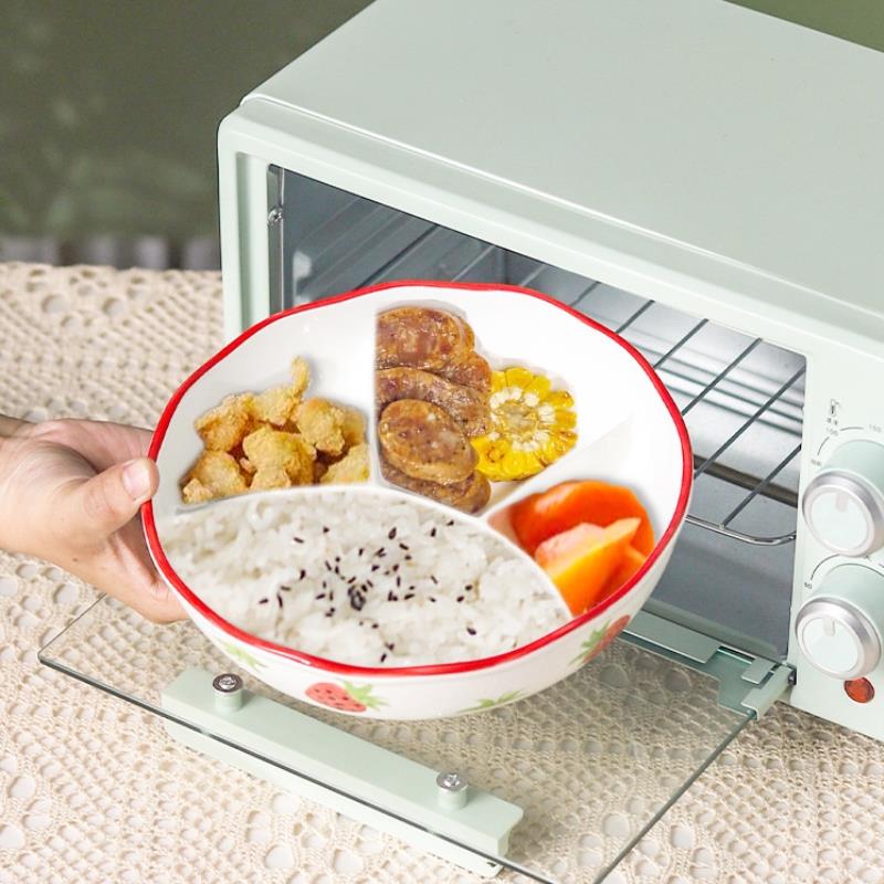 减肥餐定量碗家用减脂控量碗上班族轻食分餐碗陶瓷分格饭盒便当盒