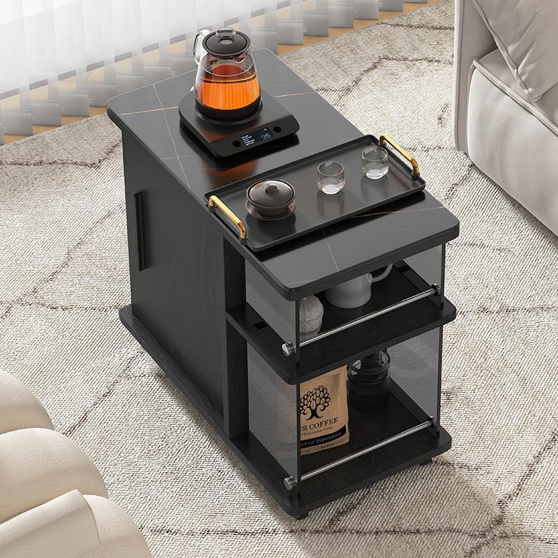 可移动茶台茶桌多功能储物边几小柜子客厅实木茶水柜沙发休闲边柜