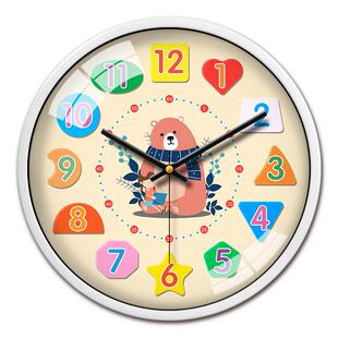 儿童学习挂钟静音家用卡通钟表教室客厅幼儿园学校电子挂表石英钟