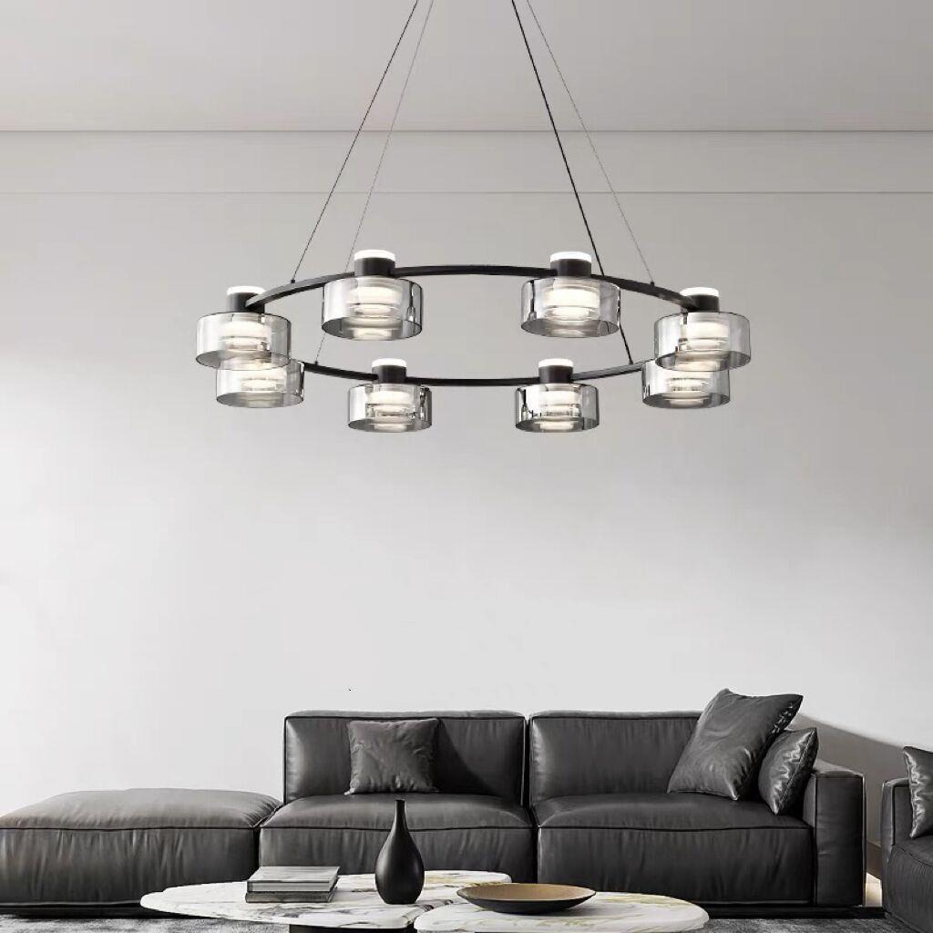 意式极设计个性轻铜奢简吊全客厅灯现代大气样板房80761别墅玄关