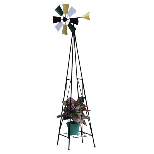 铁艺风车模型户外花园装饰旋转庭院别墅幼儿园创意花架摆件造景