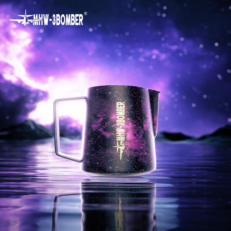 MHW-3BOMBER轰炸机星空拉花缸 专业咖啡打奶缸不锈钢圆嘴拉花缸杯