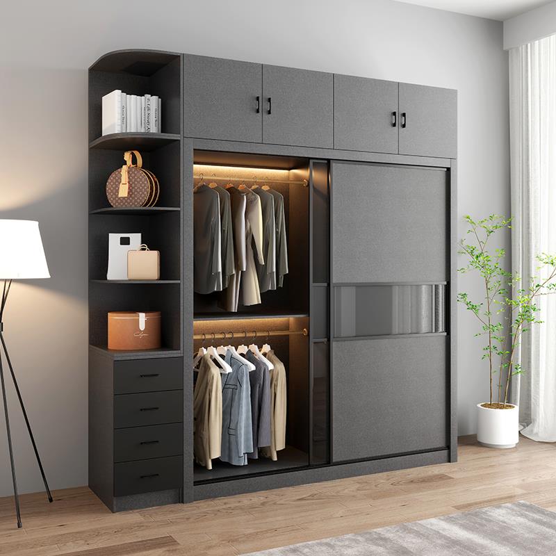 现代简约推拉门衣柜家用主卧室热销榜玻璃衣柜出租房用组装衣橱