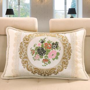 欧式靠垫长方形50x70客厅皮沙发靠背抱枕家用布艺套子含芯大靠枕