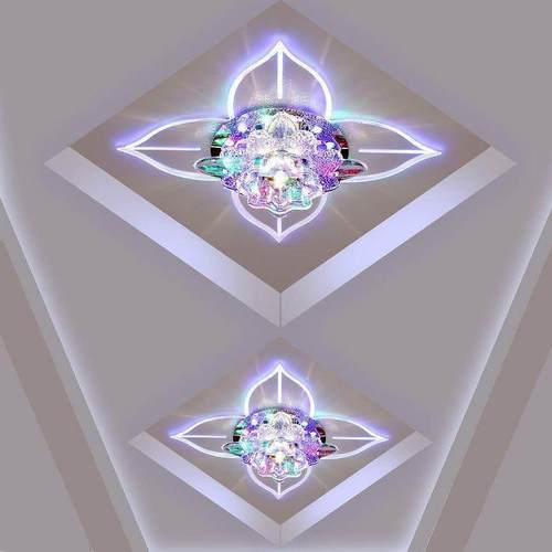 水晶led过道灯走廊灯筒灯入户灯孔灯阳台天花灯七彩玄关灯吊顶灯