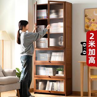 书架落地置物架书柜子家用儿童客厅简易卧室靠墙实木展示柜杂物柜