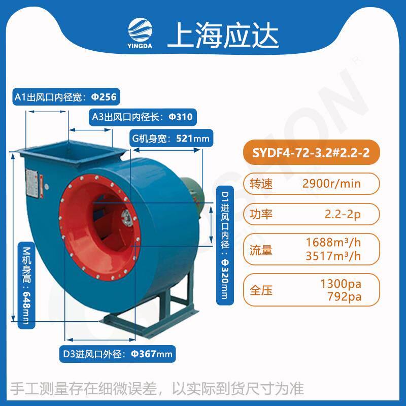 新款上海应达SYDF4-72型离心通风机防爆玻璃钢变频电机工业工包邮