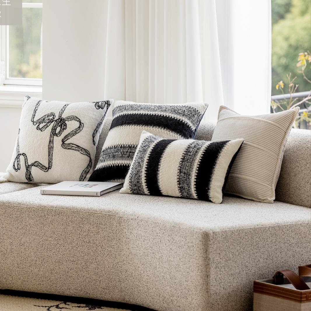 新中式雪尼尔针织轻奢简约客厅抱枕套沙发客厅卧室样板房装饰靠枕