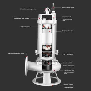 人民304不锈钢潜水排污泵防腐蚀酸碱耐高温高扬程污水泵380v三相