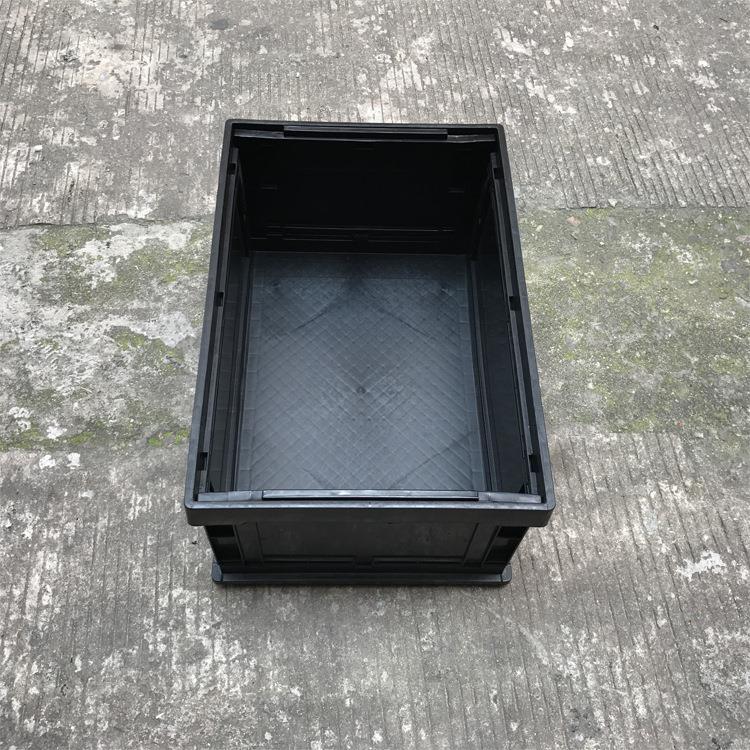 静电折叠式塑料周转箱物流运输 深圳 对折式蓝色塑胶折叠箱