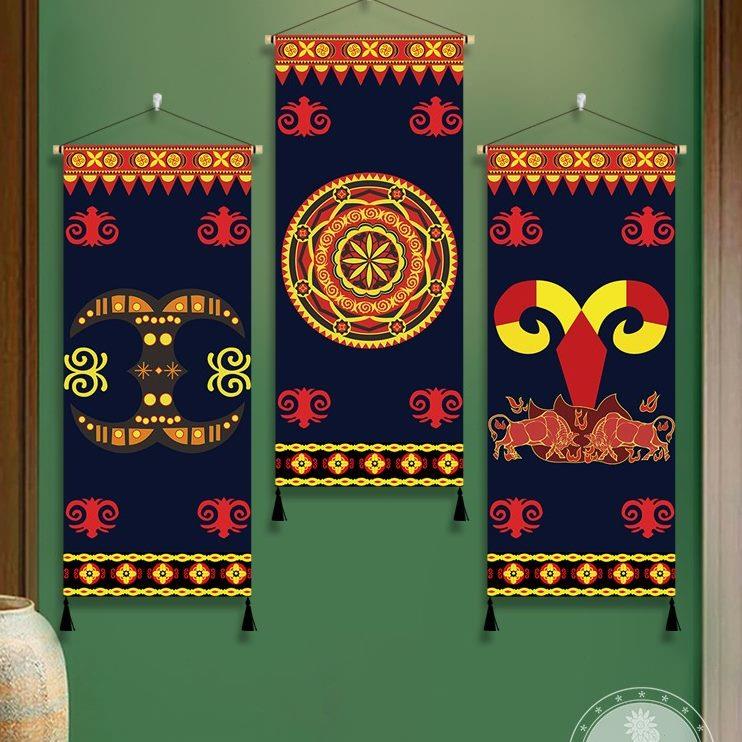 装饰画客栈客情民族风民宿少数卧室布艺彝族风房房墙壁客挂画挂毯