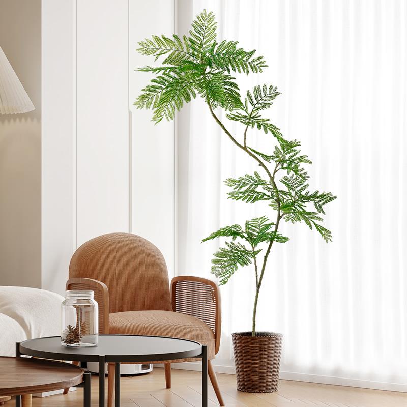 仿真绿植高端轻奢室内装饰假盆栽蓝花楹客厅落地摆件高级仿生植物