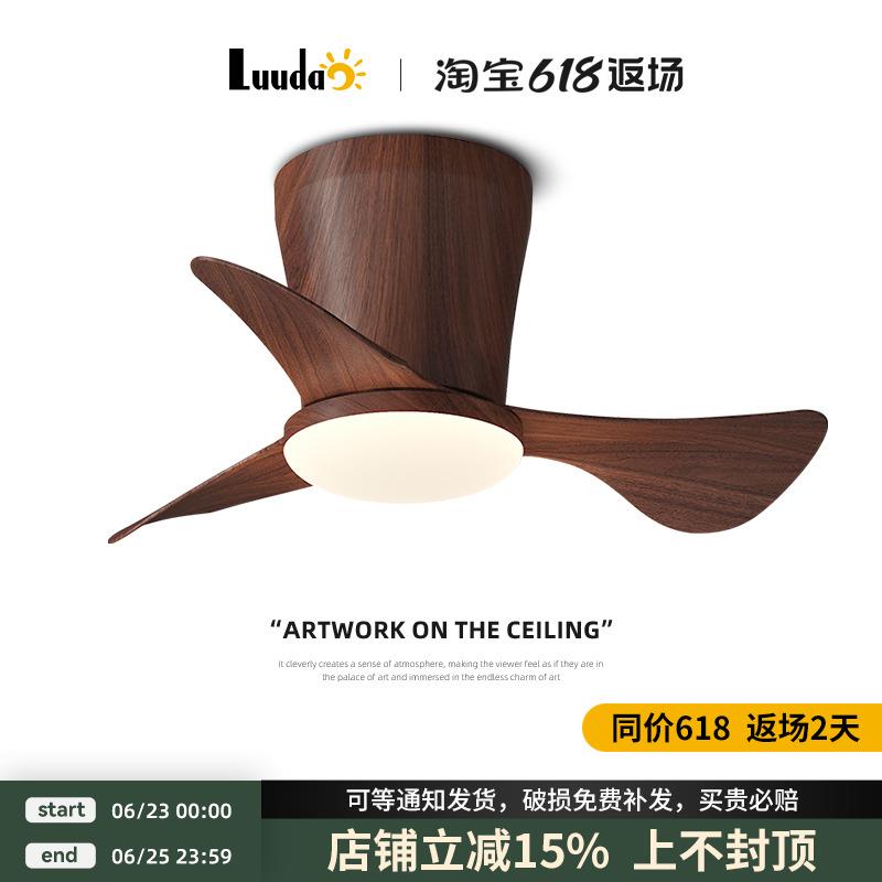 中古卧室灯风扇吊扇灯吸顶灯2025新款儿童房风扇灯带电扇一体吊灯