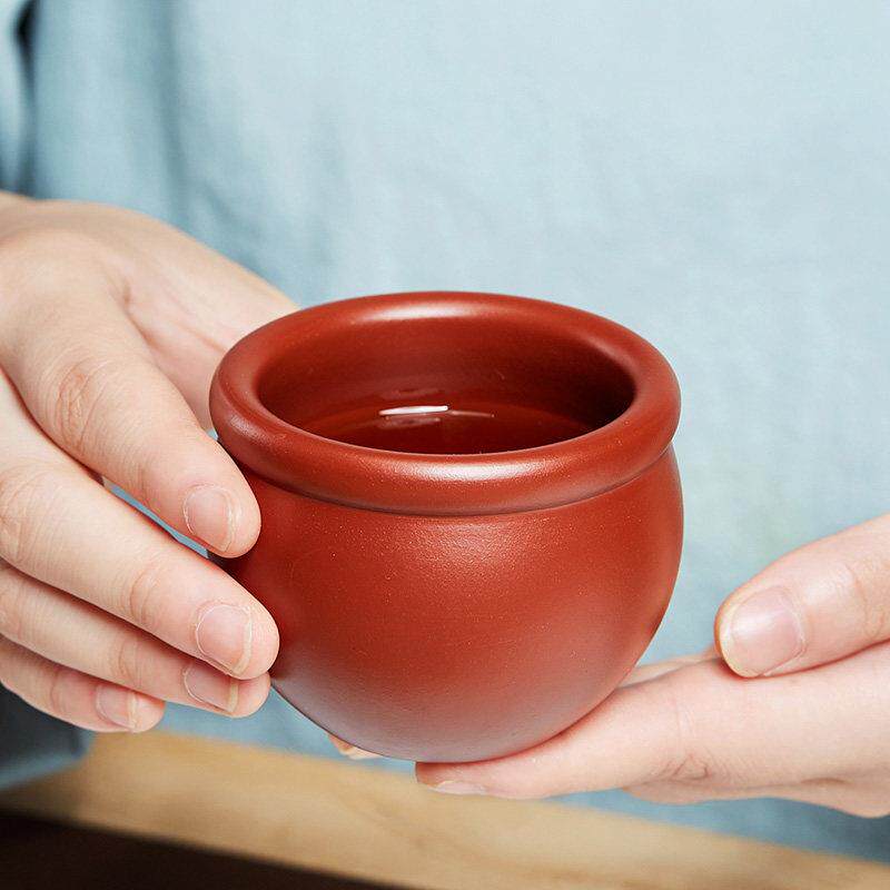 尊壶宜兴紫砂主人杯原矿大红袍功夫小茶杯茶碗品茗杯单祇陶瓷茶具