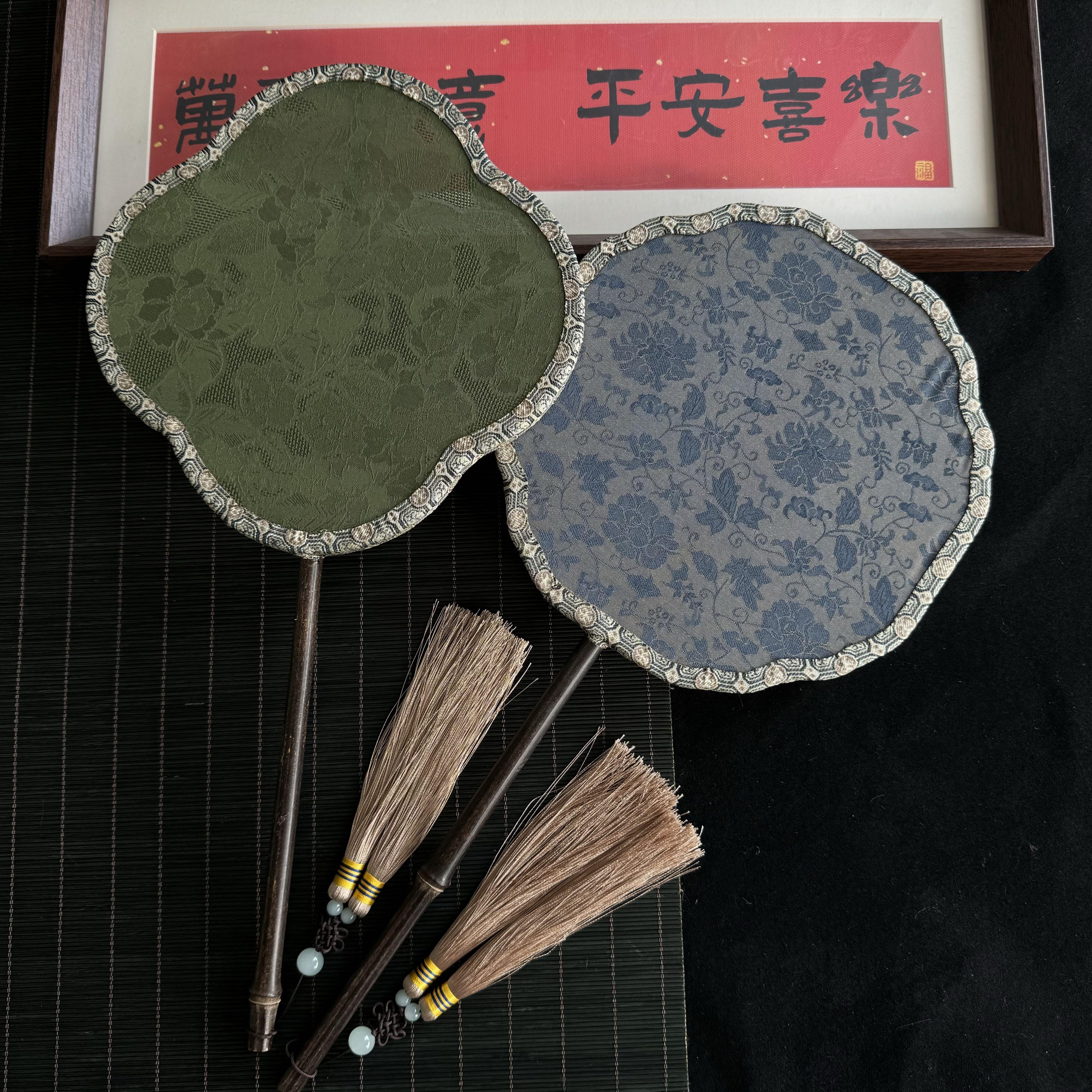 天然紫竹手柄团扇古风旗袍汉服扇子舞蹈扇夏天中国风古装拍摄道具