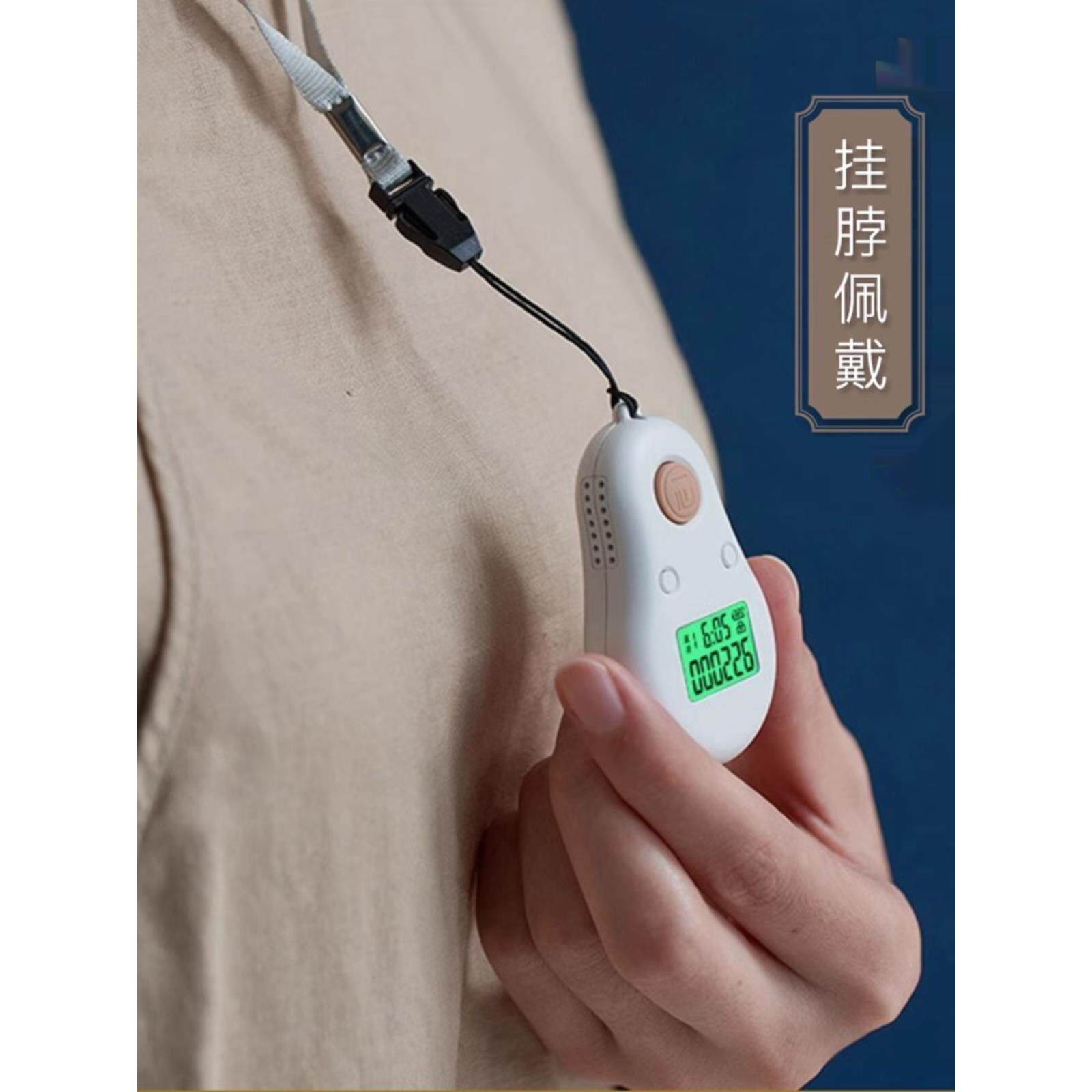 一心计数器便携充电挂脖手按电子数显可看时间夜光念数记数器手动