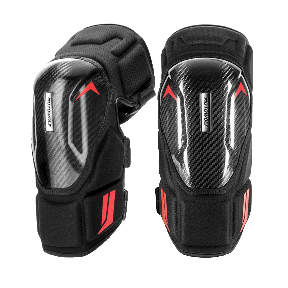 摩多狼摩托车CE认证碳纤护膝骑车四季防风防摔膝盖机车骑行护具