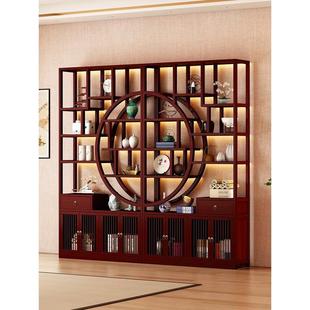 博古架茶室摆件收纳架茶桌茶具架子实木中式茶柜置物架茶叶展示架