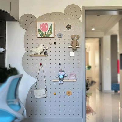 定制洞洞板置物架客厅挂板墙上装饰实木隔板书桌背景墙展示架挂架