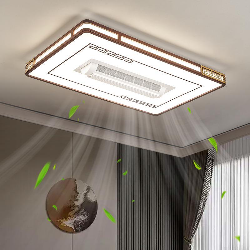 新中式客厅无叶风扇灯极简卧室吸顶风扇灯全光谱家用静音灯具套餐