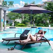 莫家休闲藤编躺床 别墅庭院花园游泳池沙滩椅 露天露台阳台躺椅