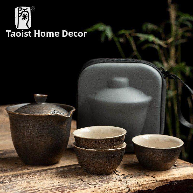 功夫茶具旅行快杯一壶三杯便携式集户外茶具礼盒定制标志,餐饮具,旅行茶具,淘宝优惠券,粉丝福利购,淘宝优惠卷