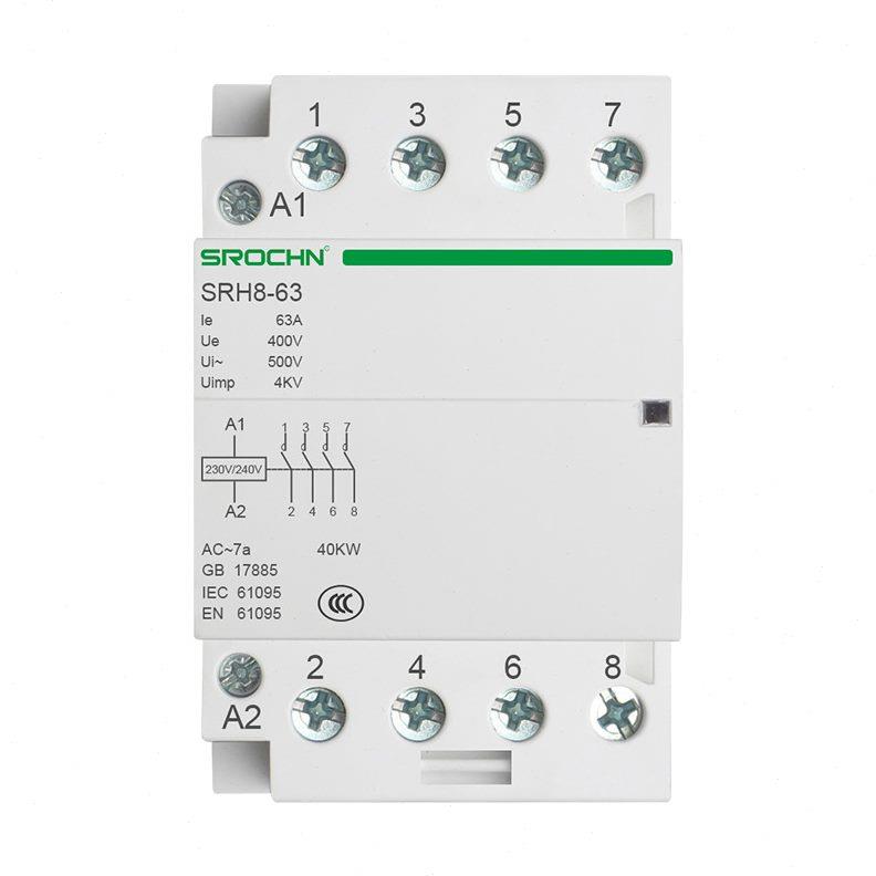 接触器SRH8小型导轨交流接触器模块相220V三相380V 交流接触器