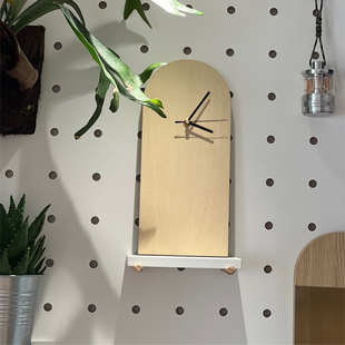 简约钟表壁挂创意钟表木制时尚 小木良品时钟摆件家用现代个性 挂钟