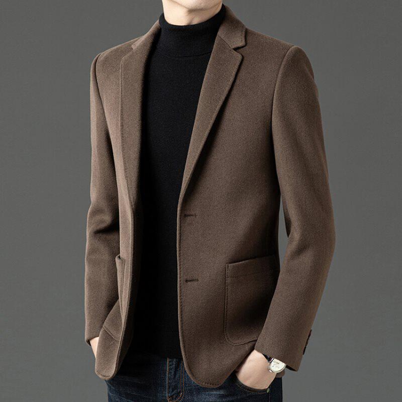 2024秋冬新款男式西服中年商务休闲西装男外套高端男羽绒内胆大衣