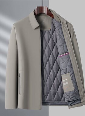 棉衣男士中年翻领可脱胆棉服外套中老年爸爸装冬季加厚夹克棉袄男