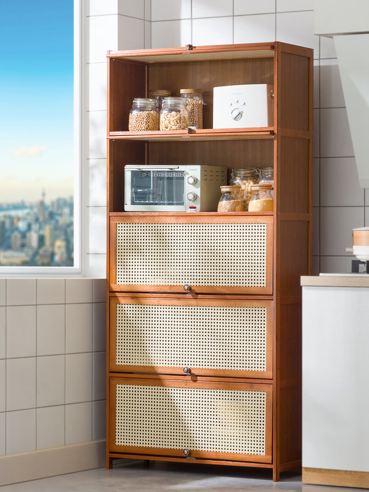 3YK厨房用品收纳柜落地多层碗柜客厅阳台置物架带门储物柜放藤编,电子元器件市场,电线扎带/束线带,淘宝优惠券,粉丝福利购,淘宝优惠卷