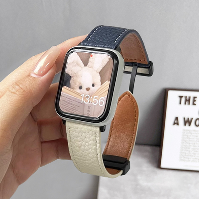 AW小米手环9Pro8Pro荔枝纹皮表带