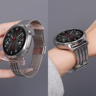 荣耀智能22mm表带 3运动透气钢链男女款 适用华为GT6表带gt5手表watchgt6pro新款 鱼骨纹Watch5米兰金属钢带GT4