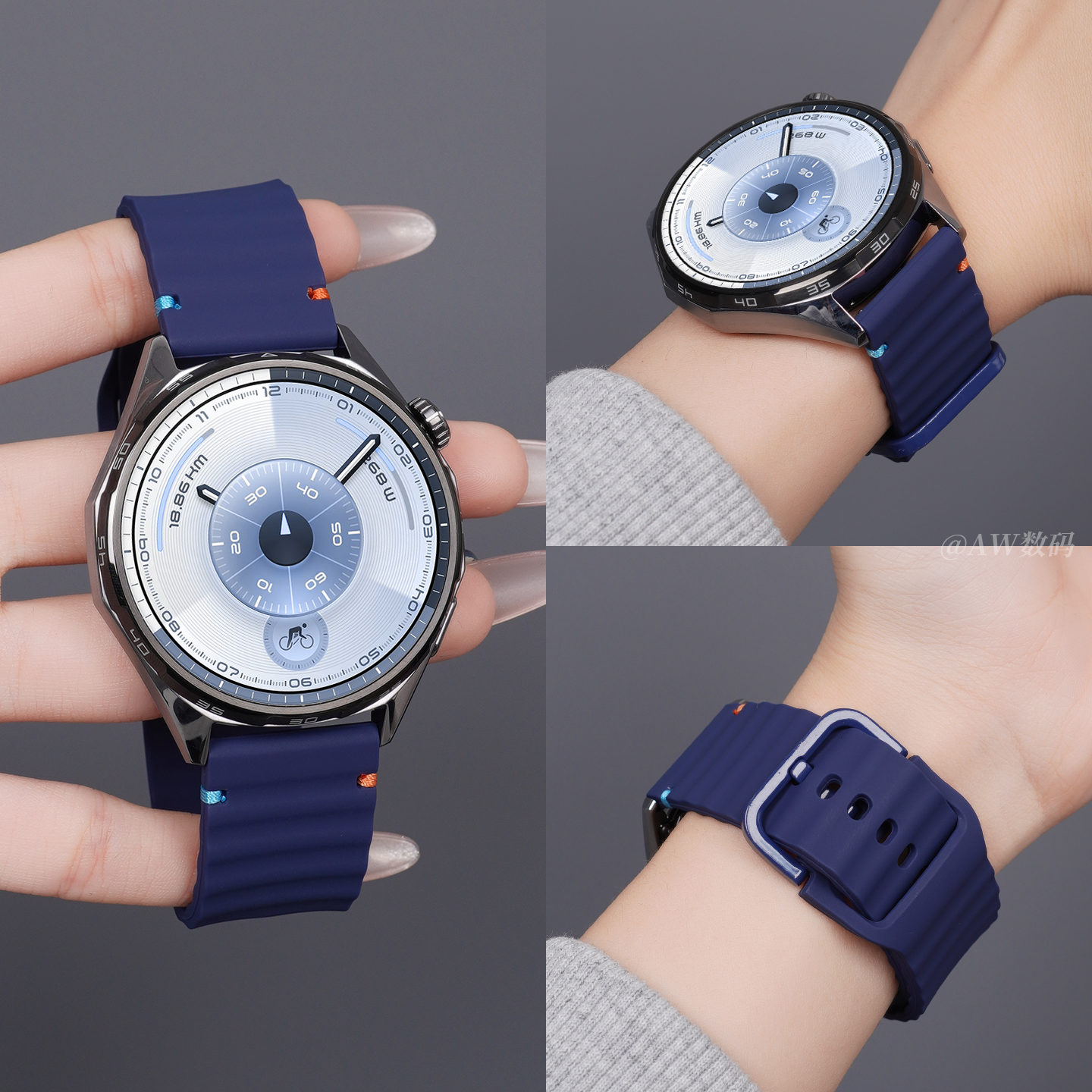 适用华为GT6/5/4透气硅胶表带