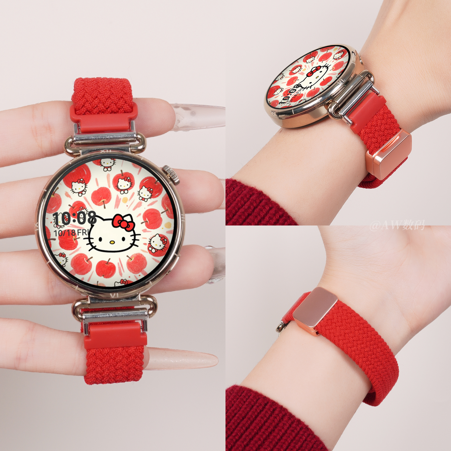 适用小米watchS4细款编织表带女