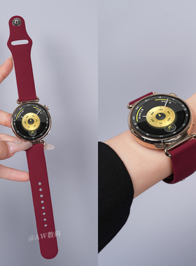 新款酒红色适用华为gt6表带gt5pro手表带watchgt4女款液态硅胶watch5运动腕带gt3智能女士秋冬季高级感替换带