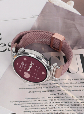 适用华为gt6表带watchgt5手表女款gt4细款尼龙编织冷烟紫watch5磁吸表带gt3pro智能gt6运动女士新款秋冬透气2