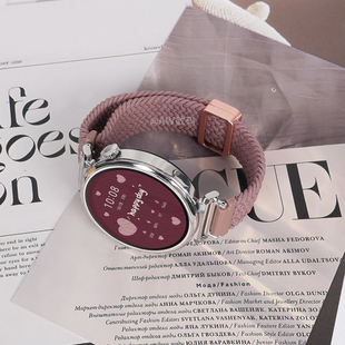 适用华为gt6表带watchgt5手表女款gt4细款尼龙编织冷烟紫watch5磁吸表带gt3pro智能gt6运动女士新款秋冬透气2