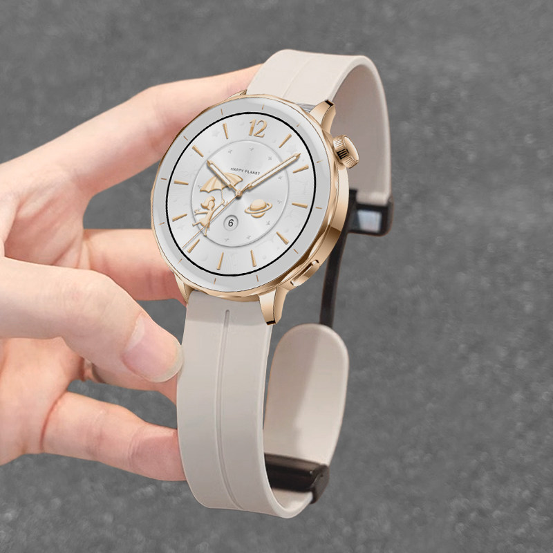 适用OPPO Watch X2 Mini表带女款超美小金表星光色硅胶磁吸扣腕带运动OPPO WatchX/4Pro夏天透气Watch3手表带