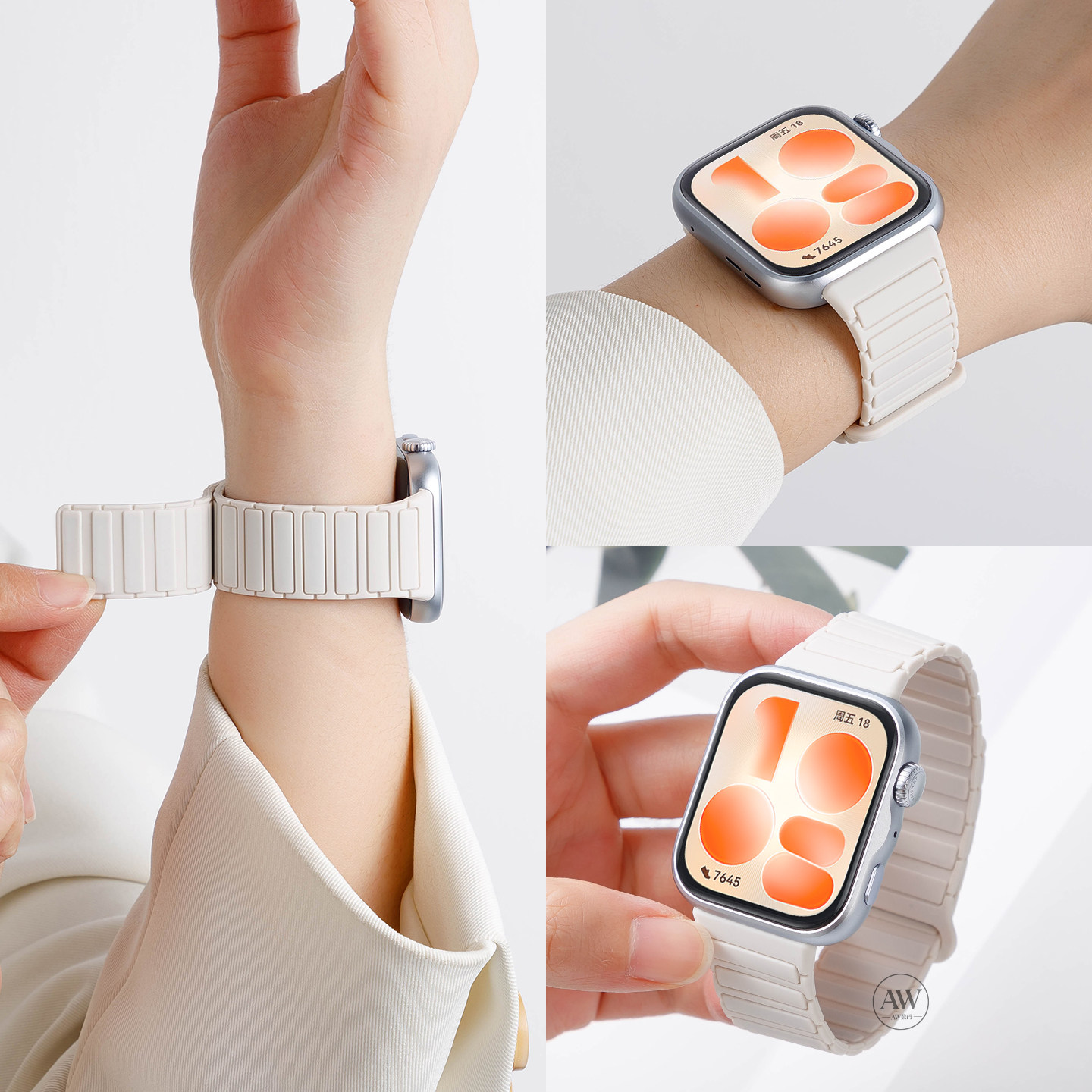 新款悦动白适用华为FIT5手表表带watchfit4女款专用磁吸硅胶fit5pro智能运动腕表fit3透气男高级夏季替换腕带