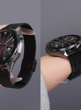适用华为GT6表带watchgt5手表GT4新款鱼骨纹Watch5米兰金属钢带GT3pro运动黑色钢链2E男女款荣耀智能22mm表带