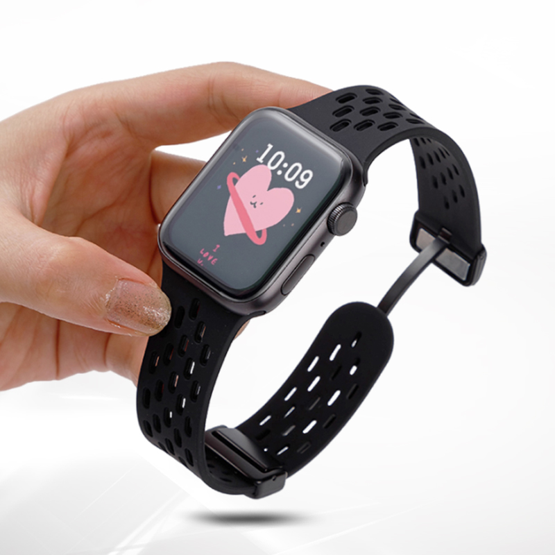 AW苹果iwatch硅胶新款磁吸扣表带