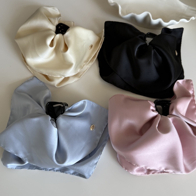 复古法式蝴蝶结裙摆抓夹女轻奢高级感半扎发夹盘发鲨鱼夹大号夹子